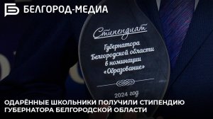 Одарённые школьники получили стипендию губернатора Белгородской области