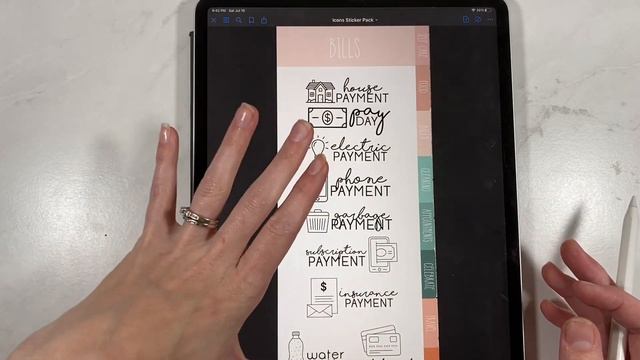 Digital Washi Stickers + Icon Starter Sticker Planner | Digital Planning MUST HAVE Stickers