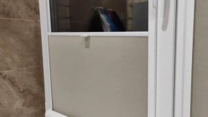 Рулонные шторы Снизу Вверх  Без сверления рамы, система Уни 2 пружина  Ткань Лен бежевый  от компани