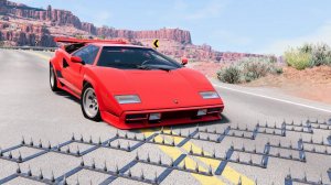 Аварии на высокой скорости с шипованной полосой #77 – BeamNG Drive
