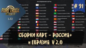 #91 СБОРКИ КАРТ - РОССИЯ+ и ЕВРАЗИЯ V 2 | ETS 2 1.52.0.6s | руль Moza R5 Bundle