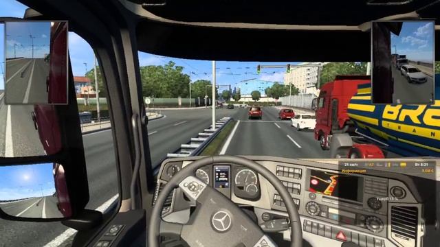 Mercedes Benz New Actros везу грузы но без дтп не обошлось на большой скорости ETS 2,