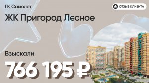 ВЗЫСКАЛИ 766 195 ₽ для клиента из ЖК Пригород Лесное / Недоделки в ремонте / ГК Самолет