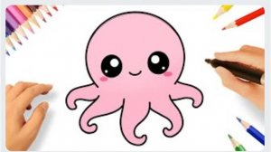 КАК ЛЕГКО НАРИСОВАТЬ МИЛОГО ОСЬМИНОГА 🐙💗