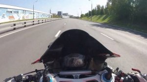 Ducati Panigale vs Diavel on the track Yauza Ring. Moscow traffic ride. Music in Your Helmet.