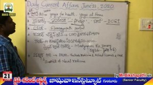 DAILY CURRENT AFFAIRS # by Mr. BIKSHAPATHI Sir