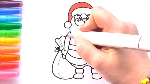 Дед Мороз Мультик Раскраска для Детей Рисуем Раскраски для Малышей смотреть онлайн