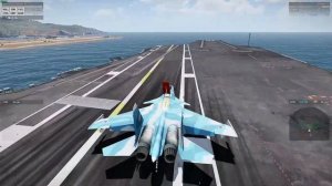 Trying to land Russian SU 33 on US Aircraft Carrier in Arma 3