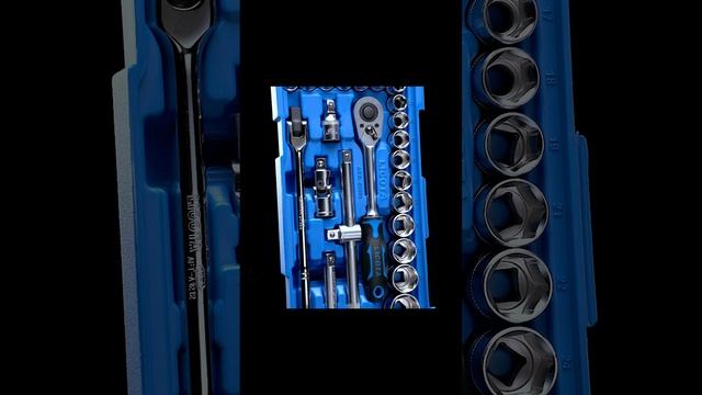 Набор торцевых головок 1/2" Licota ACK-B3001, с аксессуарами, 25 предметов, в ложементе #shorts
