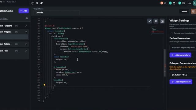 Create QR Code in FlutterFlow || Flutter || Custom Code in flutterflow || QR Code generator