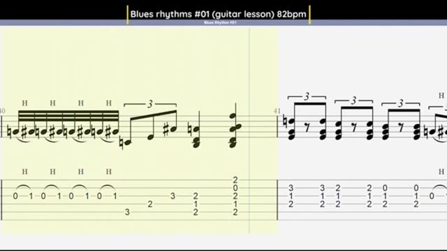 Blues Rhythms in E(tab,backing track)