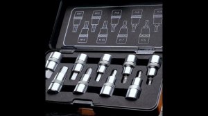 Набор головок 1/2" с шестигранными вставками, Licota TBS-12185A, 4-17 мм, 9 предметов