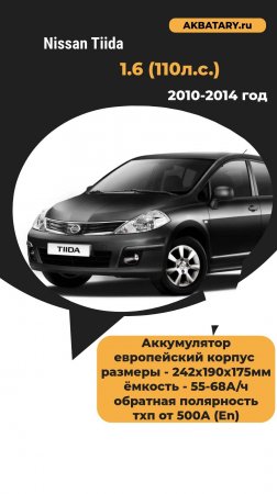 Nissan Tiida 2014 год -  какой аккумулятор установить?