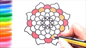 Цветок Раскраска Рисуем Раскраски Радужный Цветок Как Рисовать Цветы // Rainbow Flower