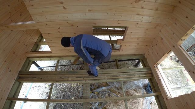 Баня 6х4 с террасой, фирма Русские Плотники смотреть онлайн