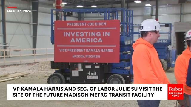 VP Kamala Harris And Sec. Of Labor Julie Su Visit Site Of Future Madison Metro Transit Facility