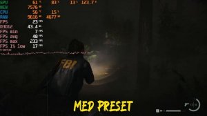 RTX 3050 8GB - Alan wake 2 (1080p)