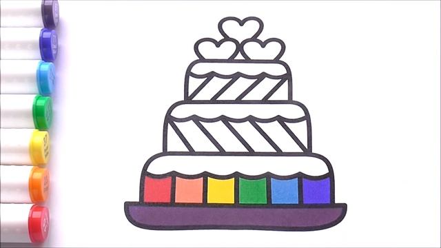 Радужный Торт Раскраска Как Рисовать Торт Рисуем Раскраски Rainbow Cake Coloring Book How To Draw