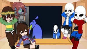 Undertale reacts to Sans Vs Jevil || Gacha Reacts