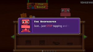 Что будет если трогать продавца скинов в geometry dash