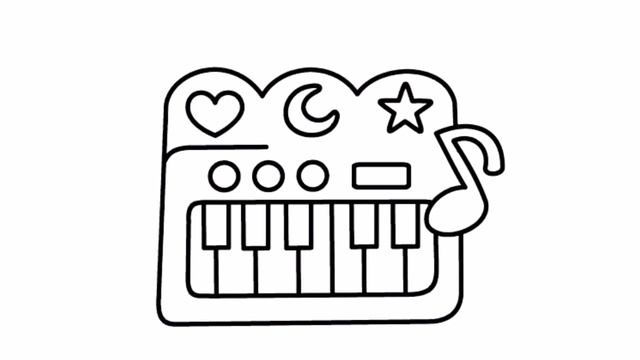 Детское Пианино Мультик Раскраска для Детей Рисуем Раскраски для Малышей смотреть онлайн