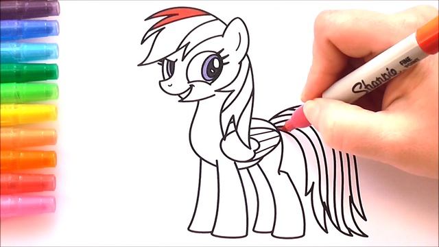 Мой Литл Пони Мультик Раскраска Рисуем Раскраски Видео для Детей // My Little Pony Rainbow Dash смотреть онлайн