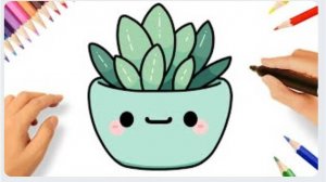 КАК НАРИСОВАТЬ МИЛОЕ KAWAII РАСТЕНИЕ ЛЕГКО 🌱💗