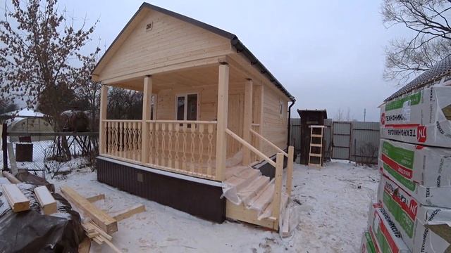 Русские Плотники Баня 6х4 с террасой под ключ смотреть онлайн