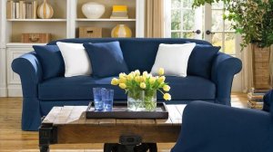 Синий Диван в Интерьере Гостиной