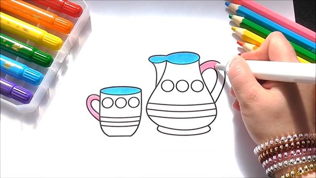 Набор Посуды для Детей Рисуем Раскраски для Малышей смотреть онлайн