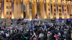 С флагами ЕС и Украины: в столице Грузии продолжаются протесты против результатов выборов