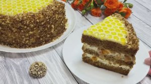 ☀️МЕДОВЫЙ БИСКВИТ☀️ТОРТ МЕДОВЫЙ С Курагой и Грецкими Орехами // На любой праздник!