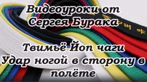 Видеоуроки от Сергея Бурака. Твимьё Йоп чаги. Удар ногой в сторону в полёте.