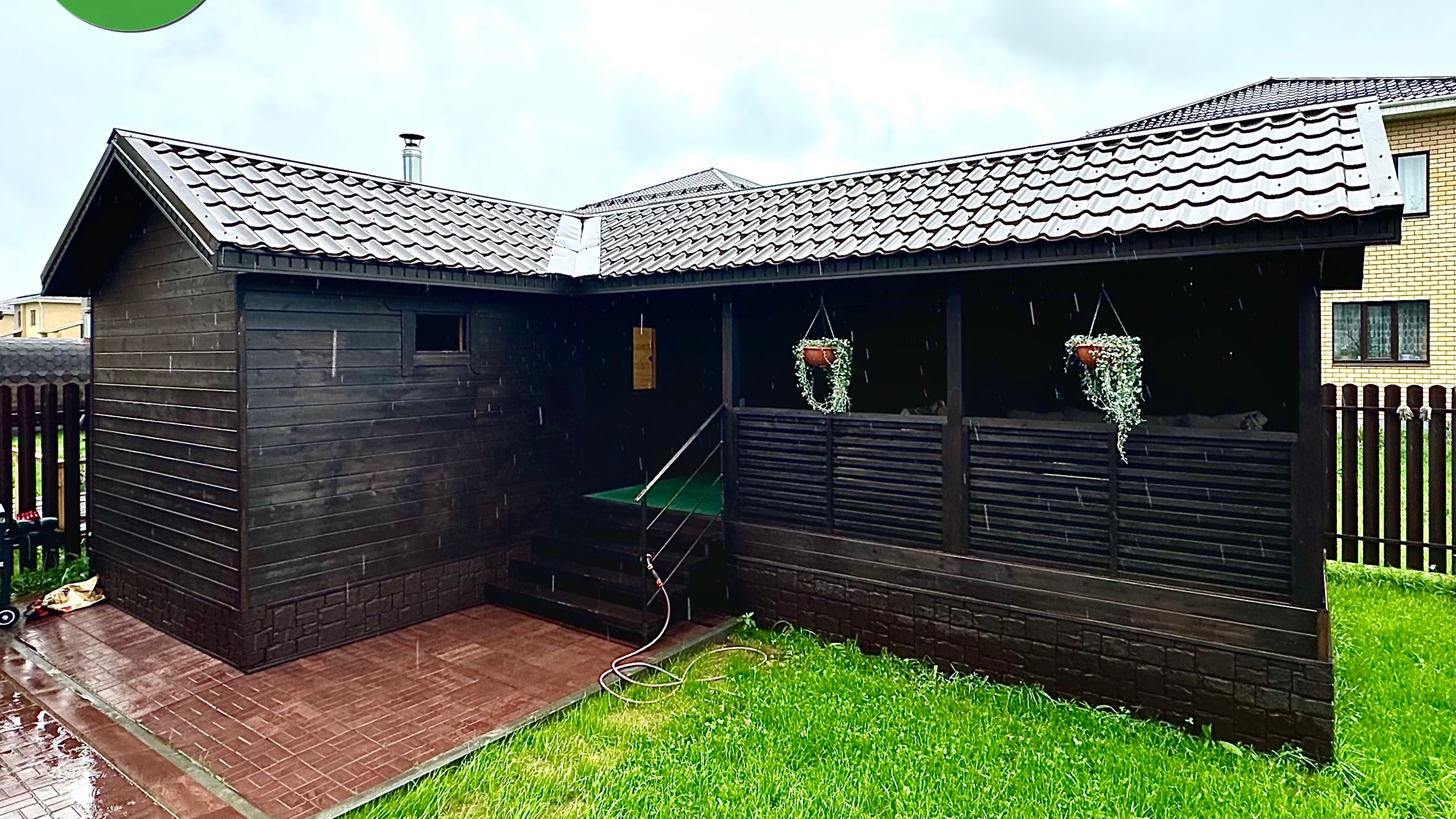 Каркасная баня 3х6 и терраса 3х6 в зимней комплектации. смотреть онлайн