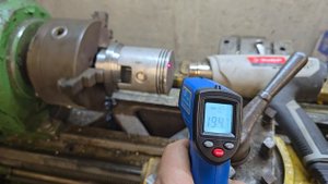 Проточка поршня с нагревом!