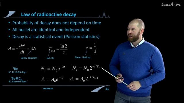 Petrov V.G. - Basics of radiochemistry. Lectures - 2. Types of decay, Law of decay