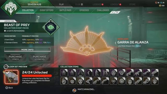 🔴Apex Legends the Beast of Prey Collection Event Got Loba Heirloom смотреть онлайн