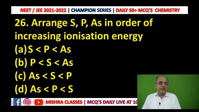 🔴 CLASSIFICATION OF ELEMENTS & PERIODICITY IN PROPERTIES| CHEMISTRY| LIVE TEST Day 3 CHAMPION SERIE смотреть онлайн