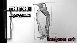 Как нарисовать КОРОЛЕВСКОГО ПИНГВИНА карандашом. Поэтапное видео
