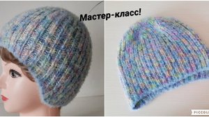 Мягкая и пушистая шапка с ушками. // Подробный МК.//