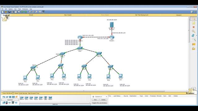 Урок 23 Cisco Packet Tracer. Масштабируем VLAN на нескольких коммутаторах при помощи протокола VTP смотреть онлайн