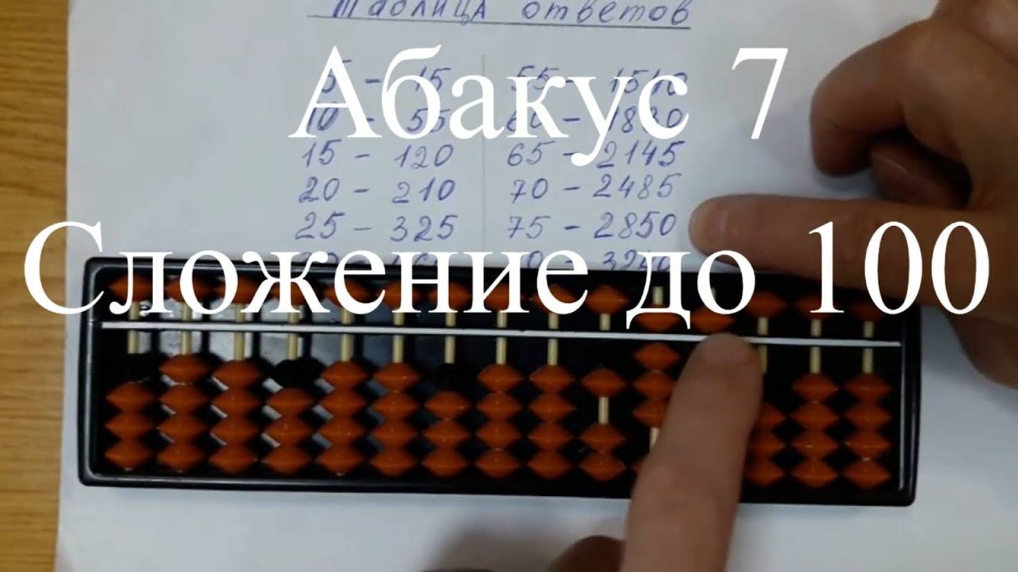 Ментальная арифметика Абакус 7 Сложение цифр до 100