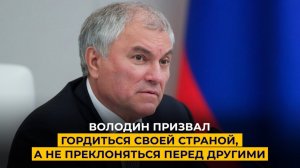 Володин призвал гордиться своей страной, а не преклоняться перед другими