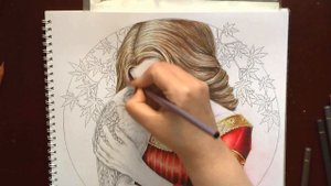 Girl and owl. Speedcoloring in 'Misteria' / раскраска-антистресс / #coloring