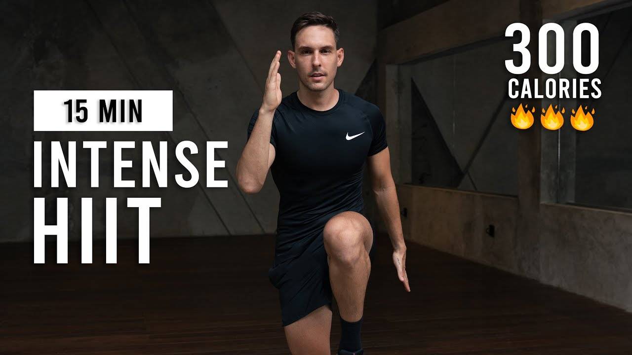 Oliver Sjostrom - 15 Minute Intense HIIT Workout For Fat Burn & Cardio (No Equipment, No Repeat)