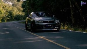 Nissan Skyline R34 | DVRST - THINKIN OF A DRIVE BY (BASS BOOSTED) | Cinematic | Phonk