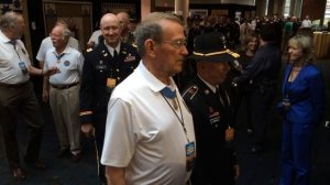 Medal of Honor recipients enter Convention Center ballroom for luncheon