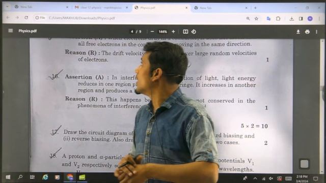 Cbse Class 12th Physics Answer Key 2024 | Class 12th Physics Paper Answer 2024 | 4 March Physics