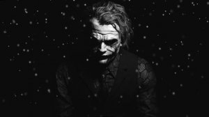 Лицо Джокера и Снег - Joker Black-White DC Comics - Живые Обои