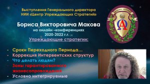 Маков Б.В. Выступления на онлайн –конференциях
2020-2022 г.г. (3) "Упреждающие стратегии"